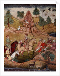 Hunting with a falcon, Safavid dynasty by Persian School