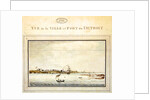 View of the town and fort of Detroit, late eighteenth century by French School
