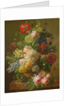 Flowers in a vase on a marble console table, 1816 by Jan Frans van Dael