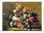 Basket of flowers by Jean-Baptiste Monnoyer