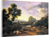 Landscape with hunter and dogs by Gaspard Poussin Dughet