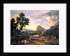 Landscape with hunter and dogs by Gaspard Poussin Dughet