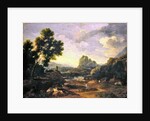 Landscape with hunter and dogs by Gaspard Poussin Dughet