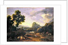 Landscape with hunter and dogs by Gaspard Poussin Dughet