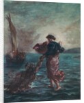 Christ walking on water and reaching out his hand to save Saint Peter by Ferdinand Victor Eugene Delacroix