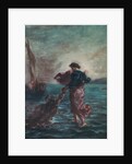 Christ walking on water and reaching out his hand to save Saint Peter by Ferdinand Victor Eugene Delacroix