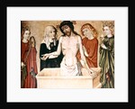 Christ at the sepulchre, supported by his Mother and Saint John by German School