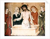 Christ at the sepulchre, supported by his Mother and Saint John by German School