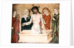 Christ at the sepulchre, supported by his Mother and Saint John by German School