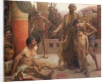 A Spartan points out a drunken slave to his sons, 1900 by Fernand Sabbate