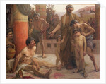 A Spartan points out a drunken slave to his sons, 1900 by Fernand Sabbate