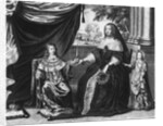Anne of Austria, Queen of France and Navarre, and her sons, Dauphin Louis of France, future Louis XIV, and Philippe I, Duke of Orleans, 1643 by French School