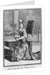 Mademoiselle de Mennetoud playing the harpsichord by Nicolas Bonnart