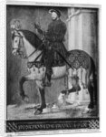 Equestrian portrait of King Francis I of France by Jean (school of) Clouet