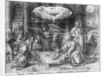 Life of Christ, Adoration of the shepherds, preparatory study of tapestry cartoon for the Church Saint-Merri in Paris, c.1585-90 by Henri Lerambert