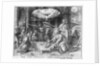 Life of Christ, Adoration of the shepherds, preparatory study of tapestry cartoon for the Church Saint-Merri in Paris, c.1585-90 by Henri Lerambert