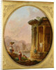 Temple of Vesta and the Arch of Janus Quadrifons by Hubert Robert