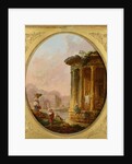 Temple of Vesta and the Arch of Janus Quadrifons by Hubert Robert