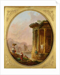 Temple of Vesta and the Arch of Janus Quadrifons by Hubert Robert