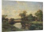Landscape at the edge of a river by Jules Andre
