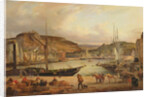 View of the commercial port at Cherbourg by Theodore Deslinieres