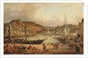 View of the commercial port at Cherbourg by Theodore Deslinieres