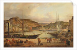 View of the commercial port at Cherbourg by Theodore Deslinieres