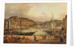 View of the commercial port at Cherbourg by Theodore Deslinieres