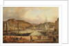 View of the commercial port at Cherbourg by Theodore Deslinieres