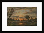 Landscape at sunset by Theodore Rousseau