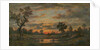 Landscape at sunset by Theodore Rousseau