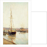 Boats on a canal by Stanislas Victor Edouard Lepine