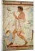 Musician playing a double flute by Etruscan