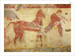 Two horses and a a musician by Etruscan