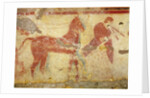 Two horses and a a musician by Etruscan