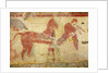 Two horses and a a musician by Etruscan