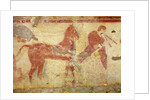 Two horses and a a musician by Etruscan