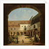 The convent courtyard of Petits-Augustins in Paris, c.1818 by Etienne Bouhot