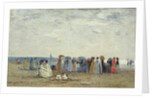 Swimmers on Trouville beach, 1869 by Eugene Louis Boudin
