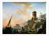 View of a Mediterranean port by Charles Francois Lacroix de Marseille