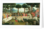 The Banquet in the Pinewoods: Scene III of The Story of Nastagio degli Onesti, c.1483 by Sandro Botticelli