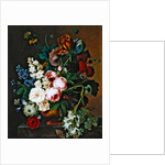 Bouquet of flowers on a marble table by Christiaan van Pol