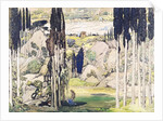 Stage set design for Act I of 'Daphnis and Chloe' by Maurice Ravel 1912 by Leon Bakst