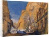 Stage set for the 'Dieu Bleu', by Reynaldo Hahn 1911 by Leon Bakst