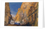 Stage set for the 'Dieu Bleu', by Reynaldo Hahn 1911 by Leon Bakst