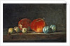 Peaches, Pears and Plums on a table by Jean-Baptiste Simeon Chardin