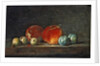 Peaches, Pears and Plums on a table by Jean-Baptiste Simeon Chardin