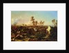 Battle with palm trees and tents by Jean Charles Langlois