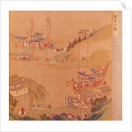 The Second Sui Emperor, Yangdi with his fleet of sailing craft by School Chinese