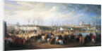 Mehemet Effendi, Turkish ambassador, arrives at the Tuileries on 21st March, 1721, after 1721 by Charles Parrocel